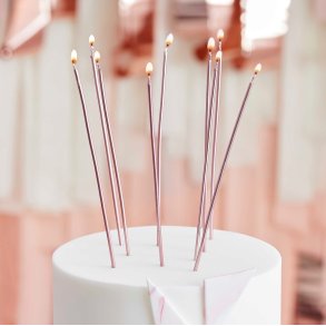 Kagelys - Skinny Rosegold - 12 stk.