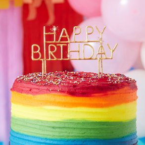 Cake topper - Stjernekaster - HAPPY BIRTHDAY