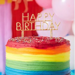 Cake topper - Stjernekaster - HAPPY BIRTHDAY