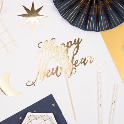 Cake topper - HAPPY NEW YEAR - Guld