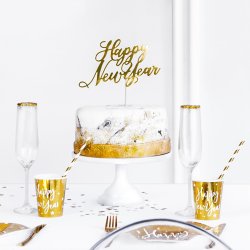 Cake topper - HAPPY NEW YEAR - Guld
