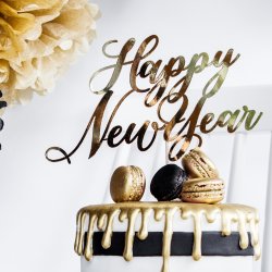 Cake topper - HAPPY NEW YEAR - Guld