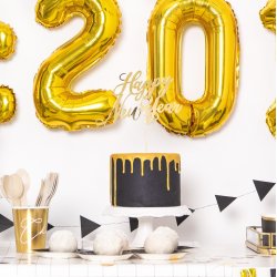 Cake topper - HAPPY NEW YEAR - Guld