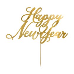 Cake topper - HAPPY NEW YEAR - Guld