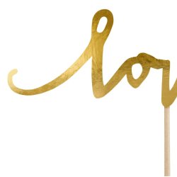 Cake toppers - LOVE - SWEET - YUM - Guld - 6 stk.