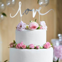 Cake topper - LOVE - Slv