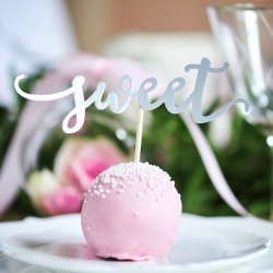 Cake toppers - LOVE - SWEET - YUM - Slv - 6 stk.
