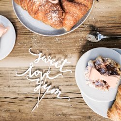 Cake toppers - LOVE - SWEET - YUM - Slv - 6 stk.