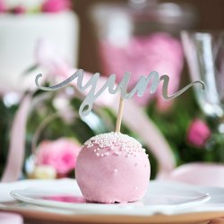 Cake toppers - LOVE - SWEET - YUM - Slv - 6 stk.