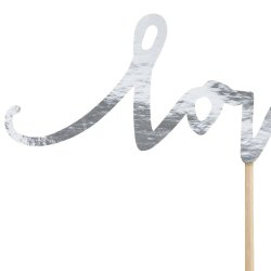 Cake toppers - LOVE - SWEET - YUM - Slv - 6 stk.
