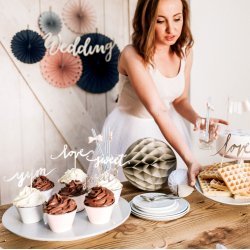 Cake toppers - LOVE - SWEET - YUM - Slv - 6 stk.