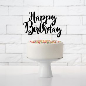 Cake topper - HAPPY BIRTHDAY - Sort