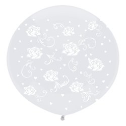 Ballon Jumbo - Klar med roser - 100 cm