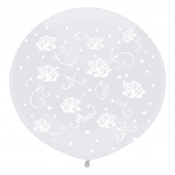 Ballon Jumbo - Klar med roser - 100 cm