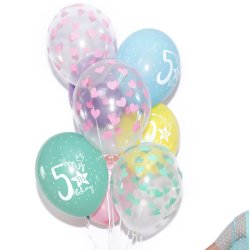 Balloner - Klar med lyserde hjerter - 6 stk.