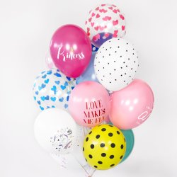 Balloner - Klar med lyserde hjerter - 6 stk.