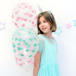 Balloner - Klar med lyserde hjerter - 6 stk.