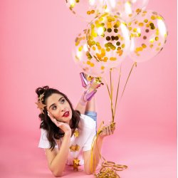 Konfettiballon - Guld Cirkler- 6 stk.