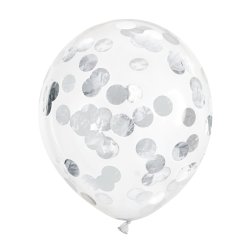 Konfettiballon - Slv Cirkler - 6 stk.