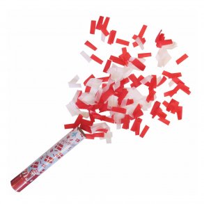 Konfettirr - Rd og hvid