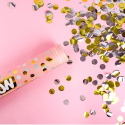 Konfettirr - Guld og slv cirkler