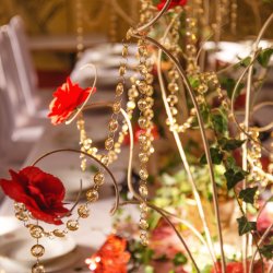 Krystal guirlande - Guld / Gylden - 1 meter - =1,8 cm