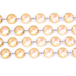 Krystal guirlande - Guld / Gylden - 1 meter - =1,8 cm