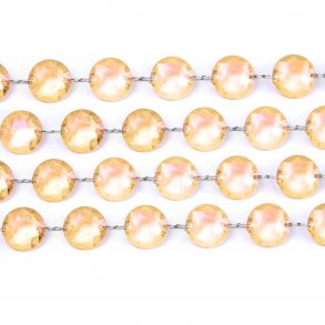 Krystal guirlande - Guld / Gylden - 1 meter - =1,8 cm