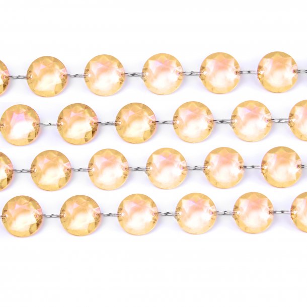 Krystal guirlande - Guld / Gylden - 1 meter - =1,8 cm