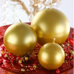 Kuglelys - Metallic Gold - 8 cm