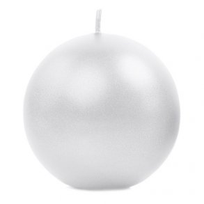 Kuglelys - Metallic Pearl - 8 cm