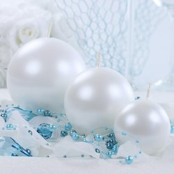 Kuglelys - Metallic Pearl - 8 cm