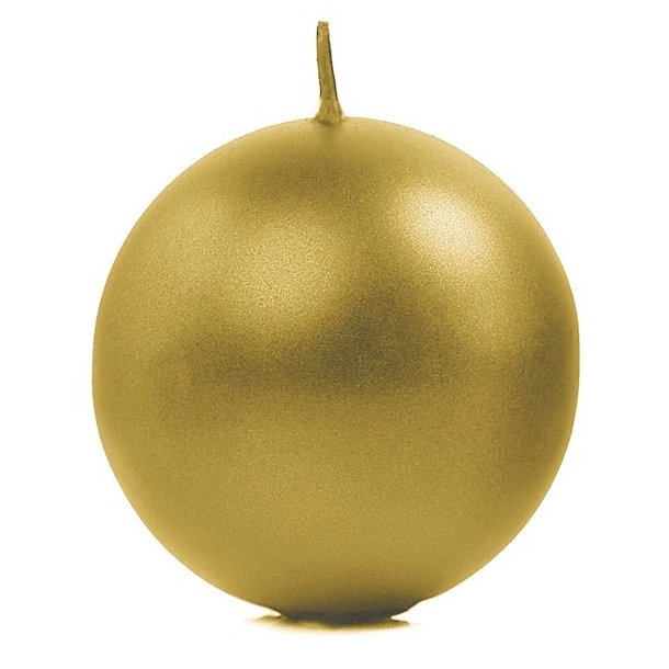 Kuglelys - Metallic Gold - 8 cm