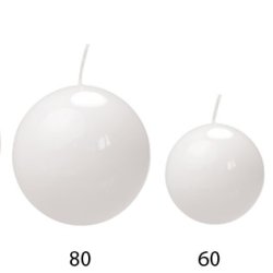 Kuglelys - Hvid lak - 8 cm