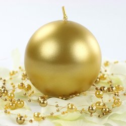 Kuglelys - Metallic Gold - 8 cm