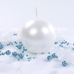 Kuglelys - Metallic Pearl - 6 cm