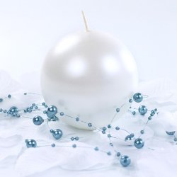 Kuglelys - Metallic Pearl - 8 cm