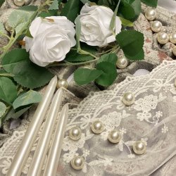 Lys til stage - Metallic Pearl - 24 cm - 10 stk.