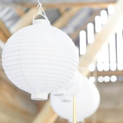 Lanterne med pre - Hvid - 20 cm