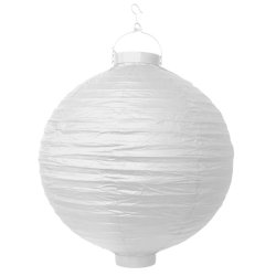 Lanterne med pre - Hvid - 30 cm