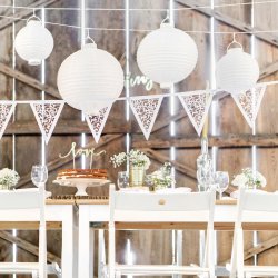 Lanterne med pre - Hvid - 30 cm