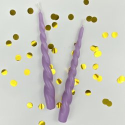 Lys til stage - Snoet Lilla - 24 cm - 2 stk.