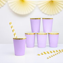 Krus - Lilla med guldkant