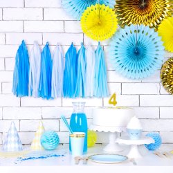 Tallerken - Lysebl med guldkant - 18 cm