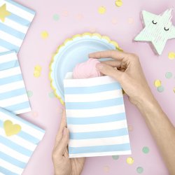 Tallerken - Lysebl med guldkant - 18 cm