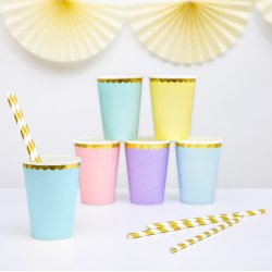 Krus - Lysebl med guldkant