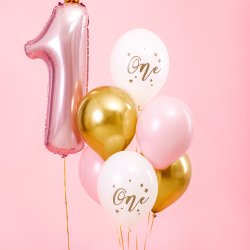 Balloner - Lyserd - ONE - Mix - 6 stk.