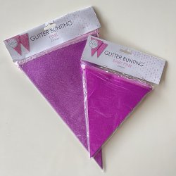 Guirlande med vimpler - 16 x 20 cm - 6 meter - Lyserd Glitter