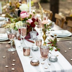 Bordkort - Trhjerte med snor - 10 stk.