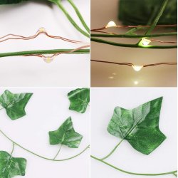 LED Lyskde med Efeu-blade - 5 meter